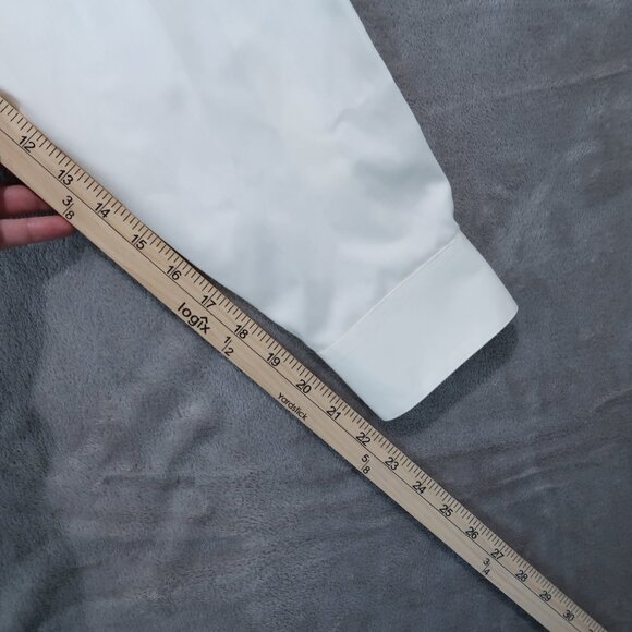 Geoffrey Beene Button Down Mens White Regular Fit Shirt Cotton Blend Neck 16 - Picture 10 of 11